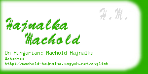 hajnalka machold business card